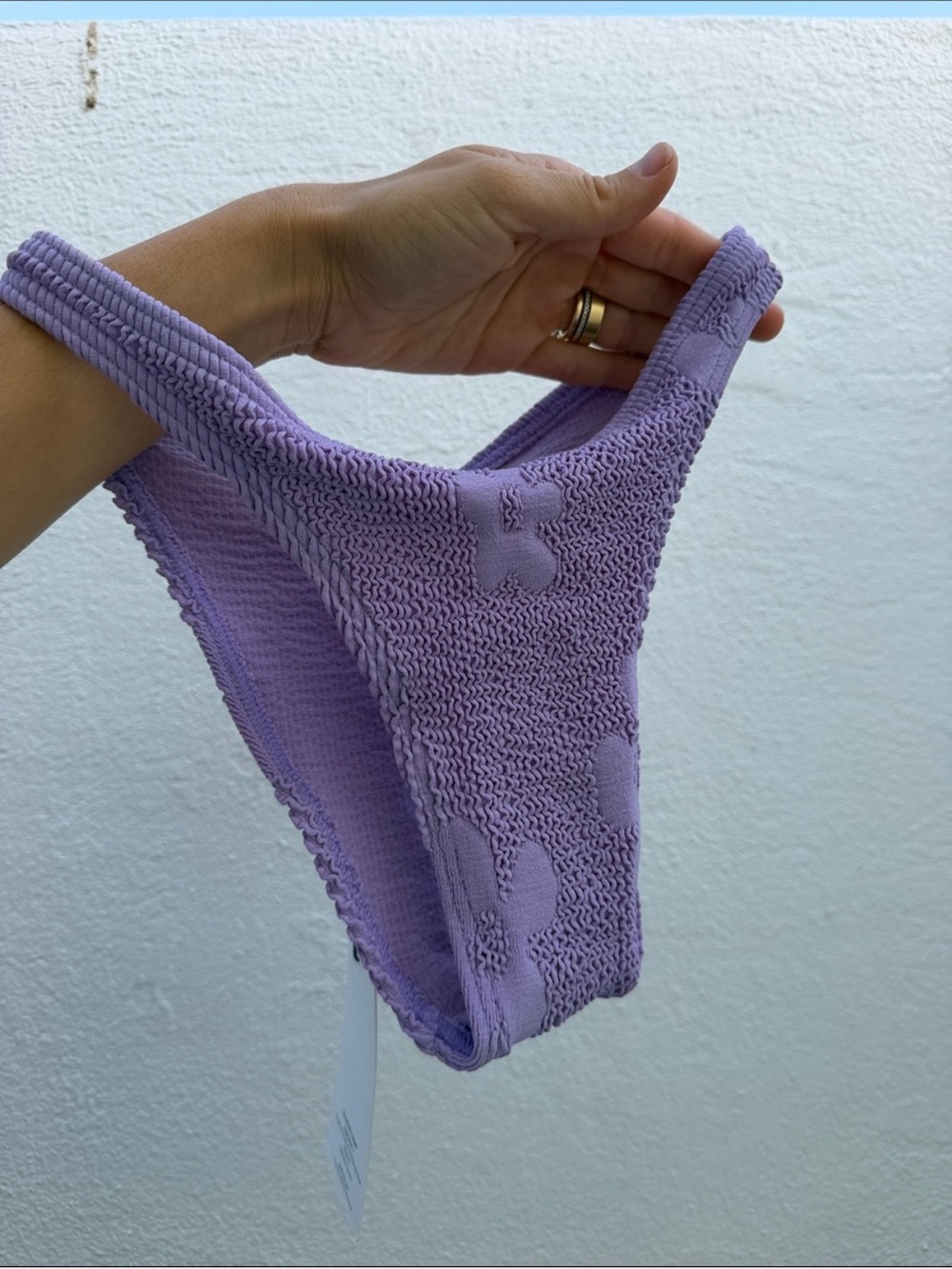 Bond eye Textured Lavender Bikini Set with Floral Motif - Picture 3 of 11